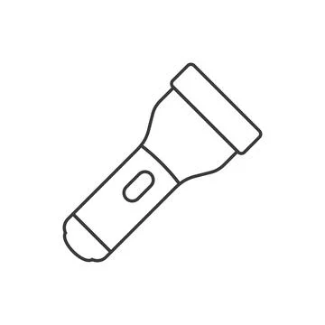 Flashlight icon in flat style. Electric lamp vector illustration on isolate.. Stock Illustration