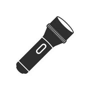 Flashlight icon in flat style. Electric lamp vector illustration on isolate.. Stock Illustration