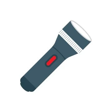 Flashlight icon in flat style. Electric lamp vector illustration on isolate.. Stock Illustration