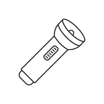 Flashlight icon in flat style. Electric lamp vector illustration on isolate.. Stock Illustration