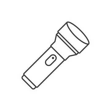 Flashlight icon in flat style. Electric lamp vector illustration on isolate.. Stock Illustration