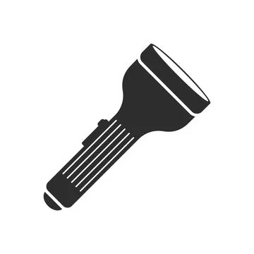 Flashlight icon in flat style. Electric lamp vector illustration on isolate.. Stock Illustration
