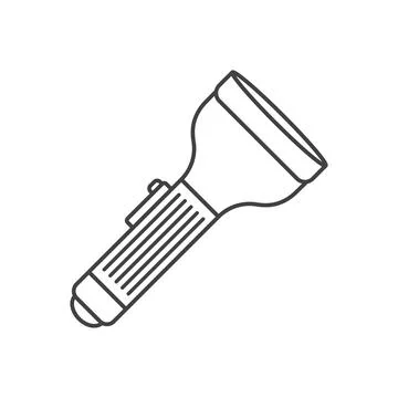 Flashlight icon in flat style. Electric lamp vector illustration on isolate.. Stock Illustration