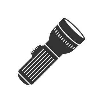 Flashlight icon in flat style. Electric lamp vector illustration on isolate.. Stock Illustration
