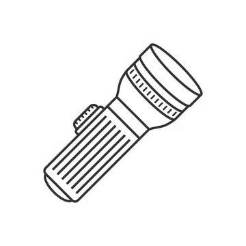 Flashlight icon in flat style. Electric lamp vector illustration on isolate.. Stock Illustration