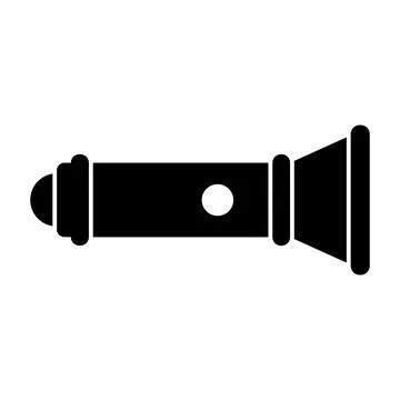 Flashlight icon in flat style isolated on white background. Vector illustration Stock Illustration