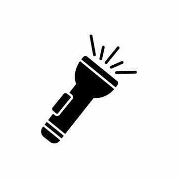 Flashlight icon of glyph style vector illustration design Stock Illustration