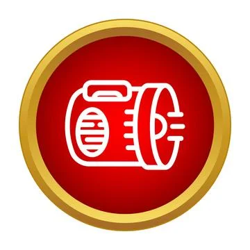 Flashlight icon illustrating portable searchlight illumination Stock Illustration