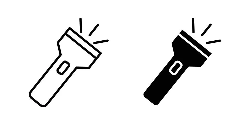 Flashlight icon illustration. Pixel perfect vector graphics Stock Illustration