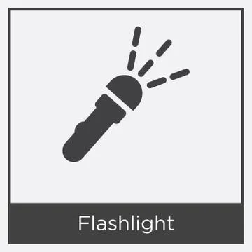 Flashlight icon isolated on white background Free Stock Illustration