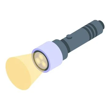 Flashlight icon isometric vector. Lamp torch Stock Illustration