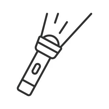 Flashlight, icon in line design. flashlight, torch light, portable light Illustrazione stock