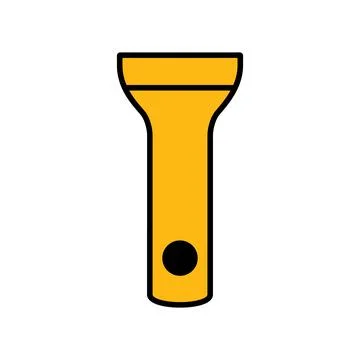 Flashlight icon line isolated on white background. Black flat thin icon on .. Stock Illustration