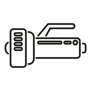 Flashlight icon outline vector. Hike equipment Stock Illustration