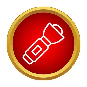 Flashlight icon representing emergency light and illumination tool Stock Illustration