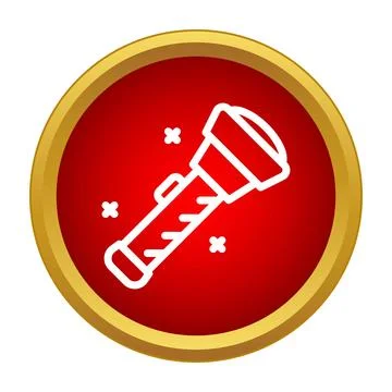 Flashlight icon representing illumination and search in darkness Stock Illustration