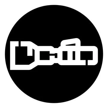 Flashlight icon symbolizing illumination and search function Stock Illustration