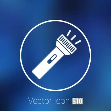 Flashlight icon torch vector pocket light shine isolated Stock Illustration