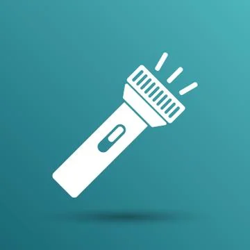 Flashlight icon torch vector pocket light shine isolated Stock Illustration
