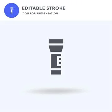 Flashlight icon vector, filled flat sign, solid pictogram isolated on white Illustrazione stock