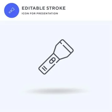 Flashlight icon vector, filled flat sign, solid pictogram isolated on white Stock Illustration