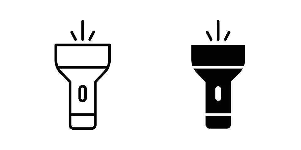 Flashlight icon vector, symbol, logo illustrations Stock Illustration