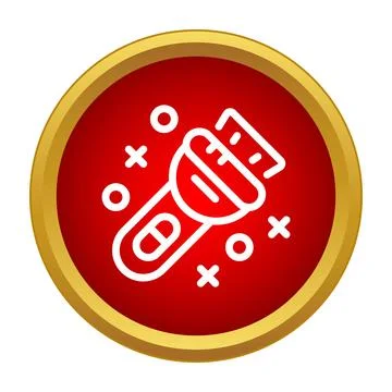 Flashlight illuminating dark area icon concept Stock Illustration