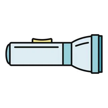 Flashlight illuminating darkness vector icon illustration 스톡 일러스트
