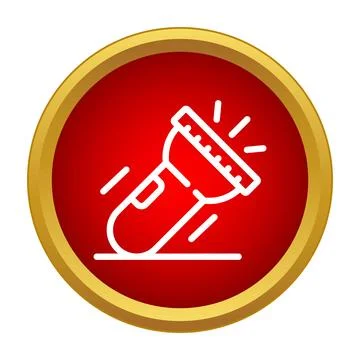 Flashlight illuminating light beam emergency tool icon Stock Illustration