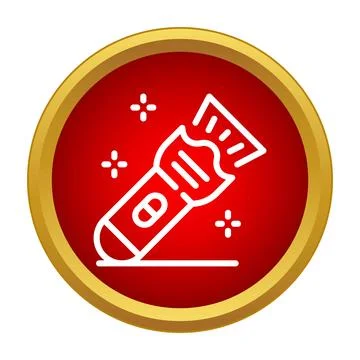 Flashlight illuminating red circular icon border Ilustração Stock