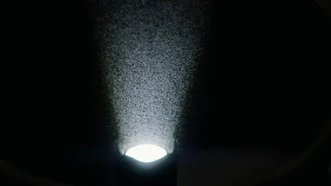 Flashlight Illuminating Water Droplets Stock Footage 319247011
