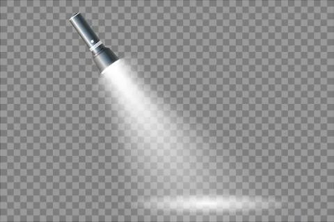 Flashlight isolated on transparent background Stock Illustration