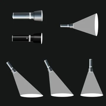 Flashlight isolated on transparent background Stock Illustration