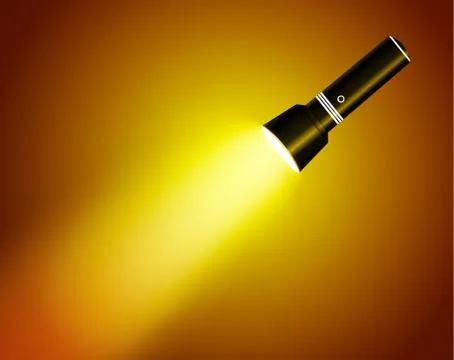 Flashlight isolated on transparent background Stock Illustration
