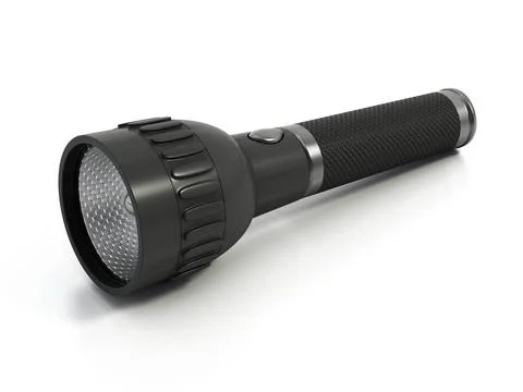 Flashlight isolated on white background. 3D illustration Flashlight isolat... Stock Photos