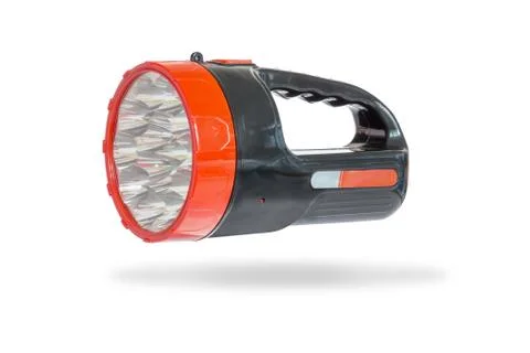 Flashlight isolated on white background with clipping path. Stock Photos
