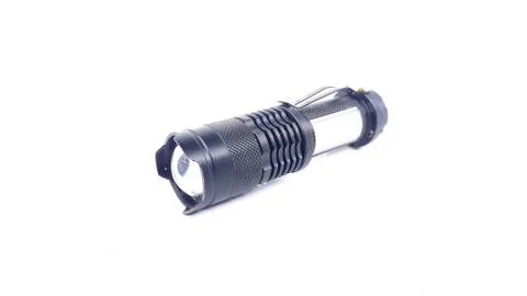 Flashlight on isolated white background Stock Photos