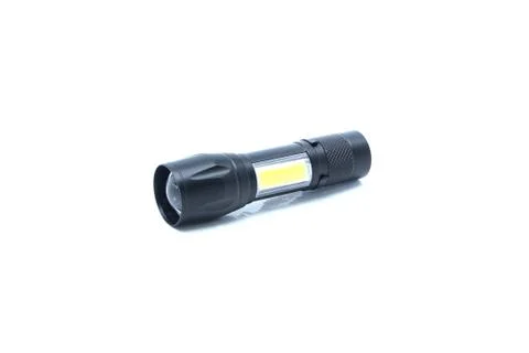 Flashlight on isolated white Stock Photos
