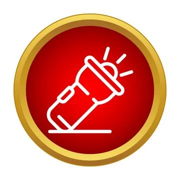 Flashlight light beam illuminating dark area icon Stock Illustration