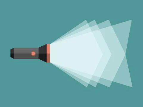 Flashlight with light beam Stock Illustration