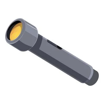 Flashlight with light beam shining, providing illumination in dark environmen Stock Illustration