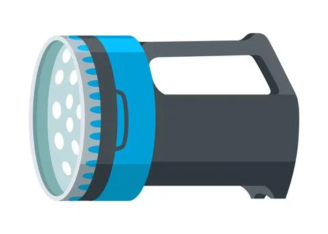 Flashlight of light icon with spotlight or flash function. Light lantern Stock Illustration