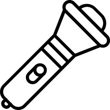 Flashlight Line Icon Design Stock Illustration