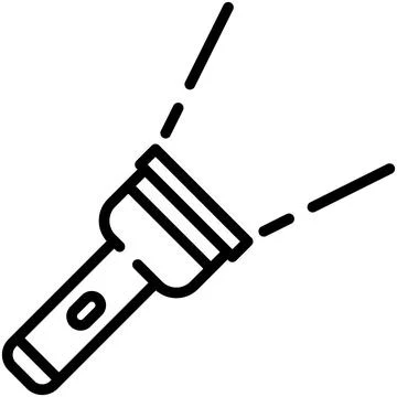 Flashlight line icon. Electric torch light outline vector sign. Lantern flash 스톡 일러스트