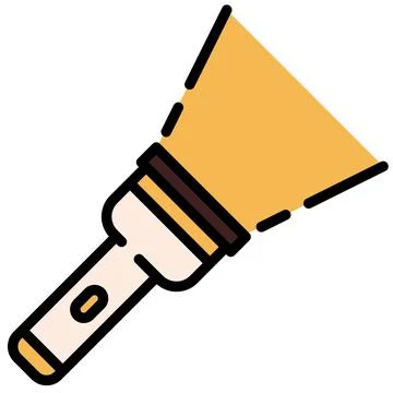 Flashlight line icon. Electric torch light outline vector sign. Lantern fla.. Stock Illustration