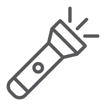 Flashlight line icon, light and lamp, torch sign, vector graphics, a linear Stock Illustration