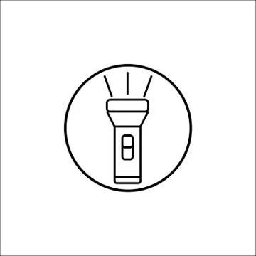 Flashlight line icon, mobile sign, vector graphics Stock Illustration