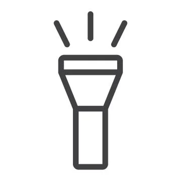 Flashlight line icon, web and mobile, torch sign イラスト素材