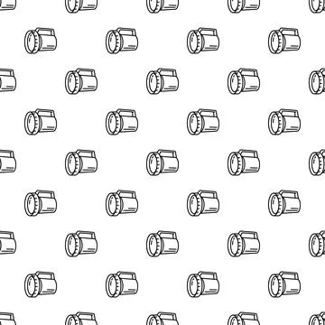 Flashlight outline seamless pattern background illustrating camping equipment Stock Illustration