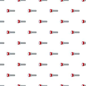 Flashlight portable light tools seamless patterned background Stock Illustration